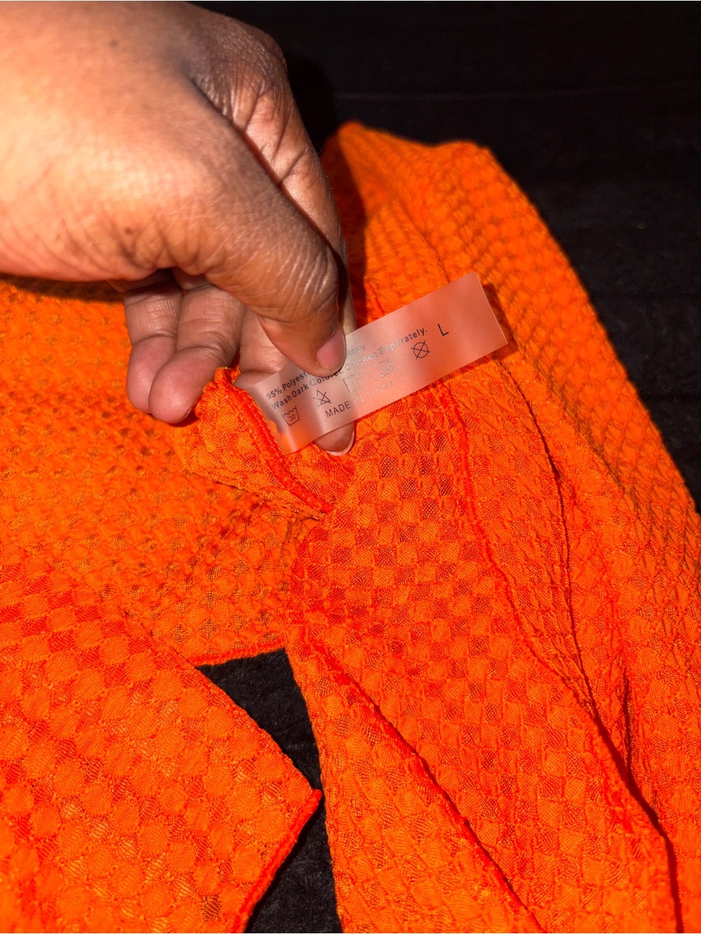 Vibrant Orange Textured Wrap Top - Picture 4 of 4